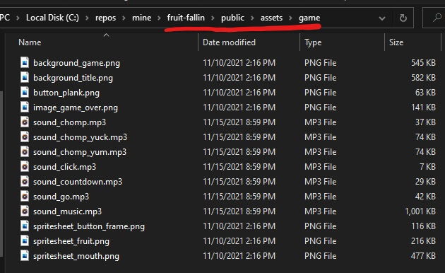 The new assets folder