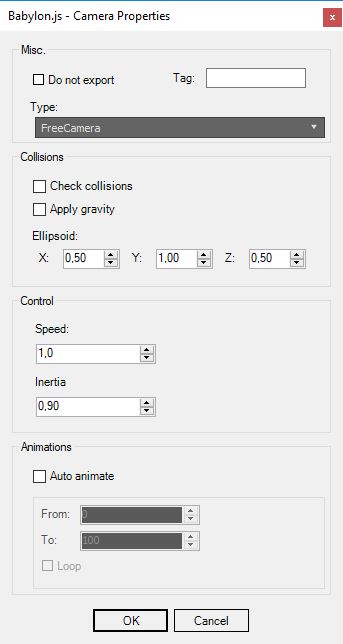 Camera properties