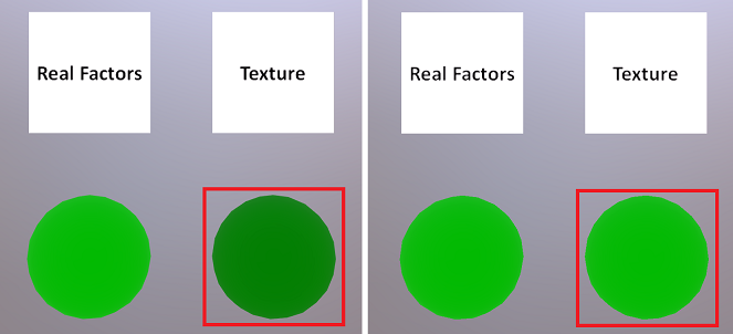 sRGB Buffer turned-on (left) and off (right)